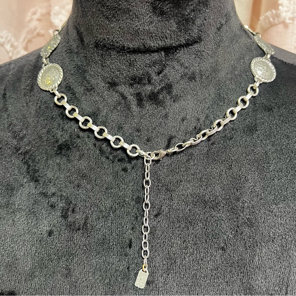 Bohemian Cowgirl Love Concho Silver Heart Pendant Necklace - Picture 7 of 15
